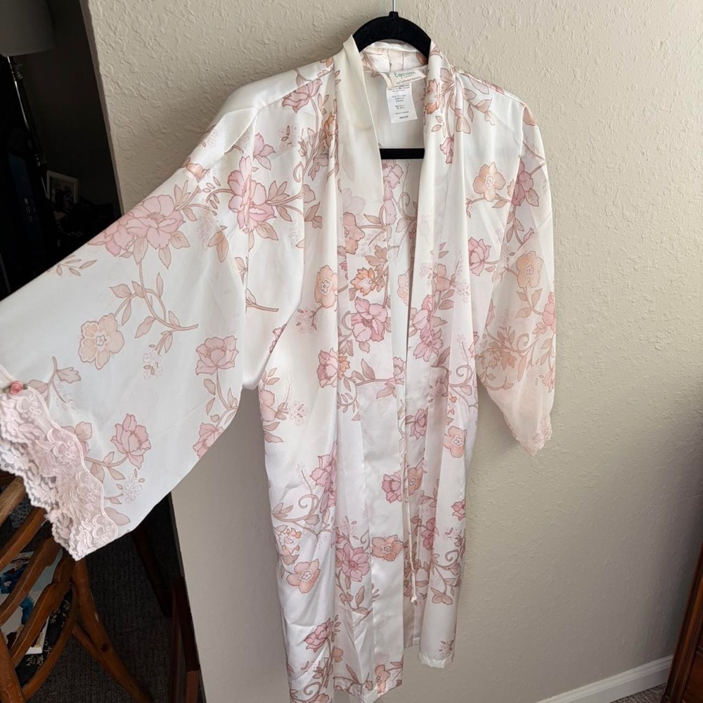 Vintage Satin Lingerie Dress And Robe Set - image 5